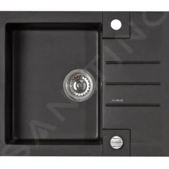 Alveus Rock - Granieten Spoelbak 595x475 Mm, Met Draaiknopbediening, Carbon 1090951