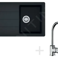 Franke Sets - Spoelbakset G56, BFG 611-78 Graniet Spoelbak, Onyx + Keukenkraan FC 650, Chroom 114.0323.875