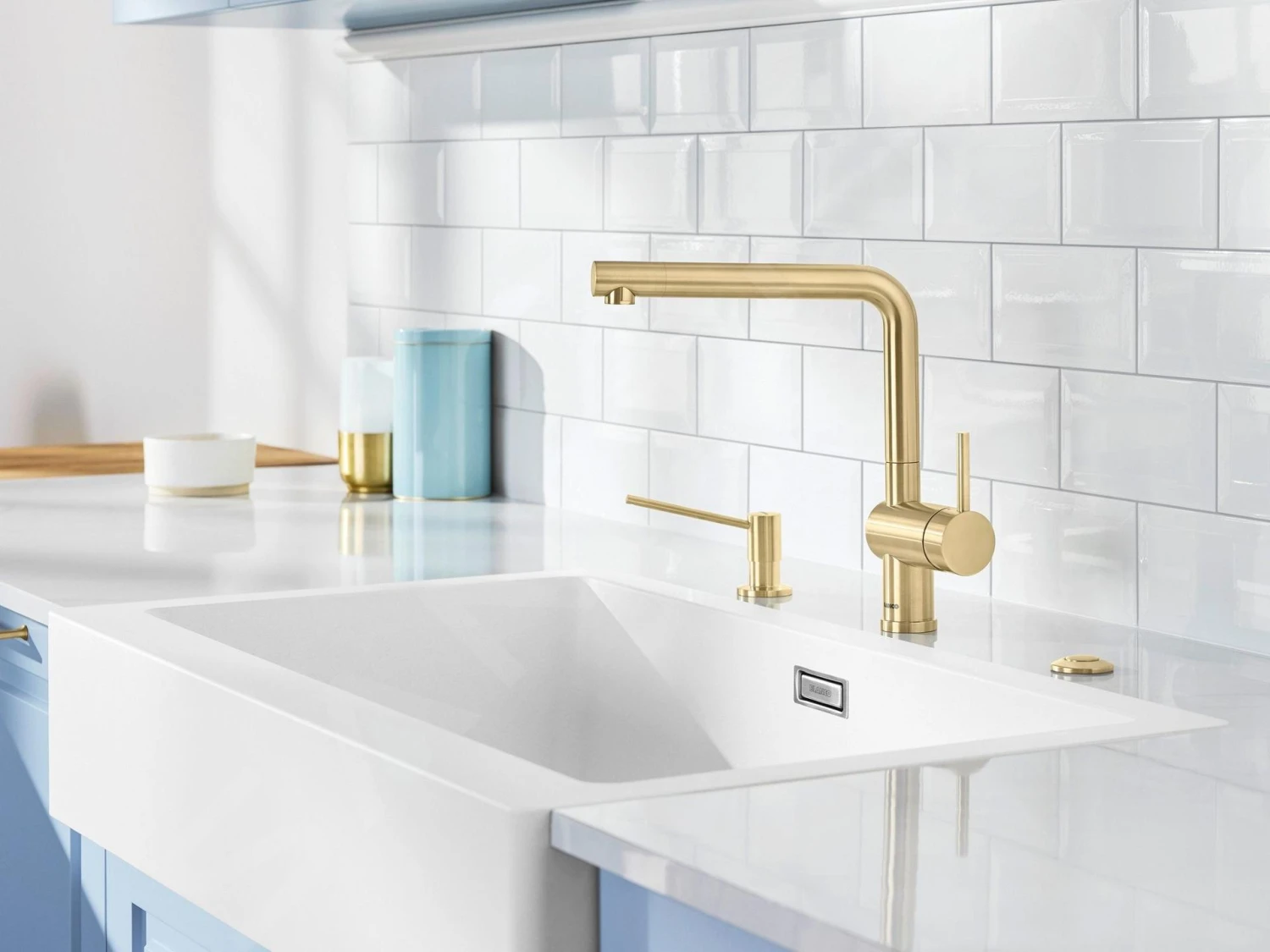 Blanco Linus - Keukenkraan, Satijn Goud 526683 7 Blanco Linus - Keukenkraan, Satijn Goud 526683 - Afbeelding 5