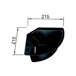Blanco Accessoires - Hoekvormig Inzetbakje, Zwart 235866 -Exporteren Kraan Lux Winkel 8a93578f52b60c07b235e893