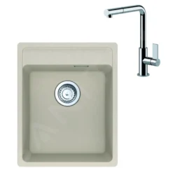 Franke Sets - Set G243, Fragraniet Spoelbak MRG 610-37 RTL En Keukenkraan FN 7394.031, Sahara/chroom 114.0675.654