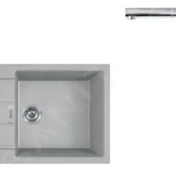 Franke Sets - Set T88, Tectonite Spoelbak S2D 611-78 XL En Keukenkraan FN 0147.031, Grijs/chroom 143.0618.744