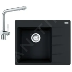 Franke Sets - Set G212, Fragraniet Spoelbak CNG 611-62 TL/2 En Keukenkraan Samoa, Onyx/chroom 114.0650.742