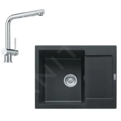 Franke Sets - Set G7, Fragraniet Spoelbak MRG 611-62 En Keukenkraan Samoa, Mat Zwart/chroom 114.0650.568