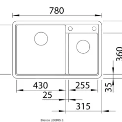 Blanco Legra 8 - Silgranit Spoelbak, 780x500 Mm, Wit 526226 -Exporteren Kraan Lux Winkel 94ac10ce83e17ecbd745092a 1