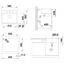 Blanco Legra 6 - Silgranit Spoelbak, 585x500 Mm, Grijs 527269 -Exporteren Kraan Lux Winkel 9590a63cdd41647a64c41695