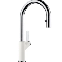 Blanco Carena S - Keukenraan Met Uittrekbare Sproeikop, Wit/chroom 521368