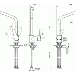 Ideal Standard Alpha - Keukenkraan, Chroom BC660AA -Exporteren Kraan Lux Winkel 9713647b281e3a84c7df3257