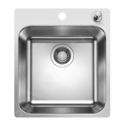 Blanco Supra 400 - Spoelbak, 500x440 Mm, Met Afvoerbediening, Geborsteld Rvs 526353