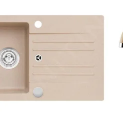 Alveus Sets - Set Granieten Spoelbak Cortina 140 En Keukenkraan Tonia, Beige SETA733