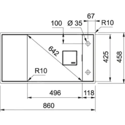 Franke Fresno - Fragraniet Spoelbak FSG 211/111, 860x458 Mm, Grijze Steen 135.0652.560 -Exporteren Kraan Lux Winkel 99323ecddbb5ebf488693bc3