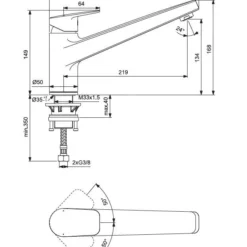 Ideal Standard CeraPlan - Keukenkraan, Chroom BD321AA -Exporteren Kraan Lux Winkel 9a1f8c9a7cd0017ff836f4cc