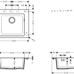 Hansgrohe Spoelbakken - Inbouwspoelbak Graniet S510-F450, Steengrijs 43312290 -Exporteren Kraan Lux Winkel 9a32cb5925308a124e18d1b5
