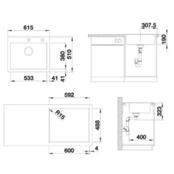 Blanco Palona 6 - Keramische Spoelbak, 615x510 Mm, Met Draaiknopbediening, Magnolia 524732 -Exporteren Kraan Lux Winkel 9bbe417eeab52cc59abc022f 1