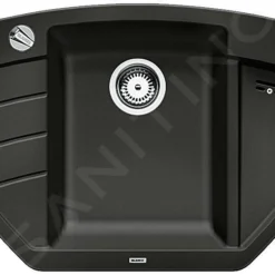 Blanco Zia 9 - Silgranit Spoelbak, 930x510 Mm, Met Draaiknopbediening, Zwart 526030