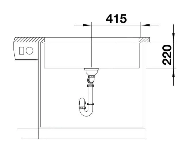 Blanco Subline 800 - Silgranit Spoelbak, 830x460 Mm, Zwart 526005 5 Blanco Subline 800 - Silgranit Spoelbak, 830x460 Mm, Zwart 526005 - Afbeelding 3