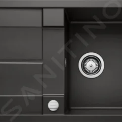 Blanco Metra 5 - Silgranit Spoelbak, 850x490 Mm, Met Draaiknopbediening, Zwart 525921