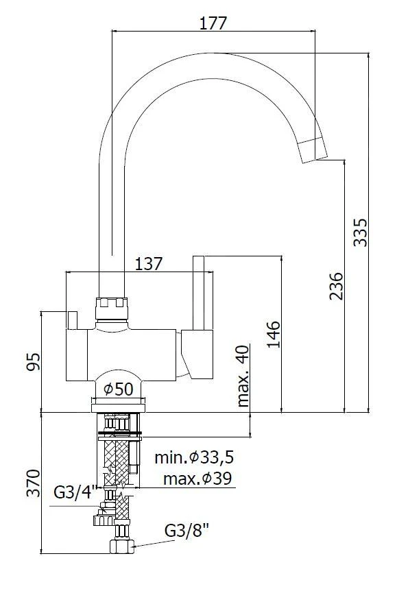 Paffoni Stick - Keukenkraan Met Stopkraan, Chroom SK184CR 4 Paffoni Stick - Keukenkraan Met Stopkraan, Chroom SK184CR - Afbeelding 2