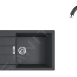 Franke Sets - Set T78, Tectonite Spoelbak S2D 611-100 , Zwart + Keukenkraan FP 9000, Onyx NEW 143.0616.934