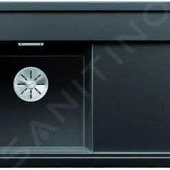 Blanco Zenar 45 - Silgranit Spoelbak, 848x498 Mm, Met Draaiknopbediening, Zwart 526040