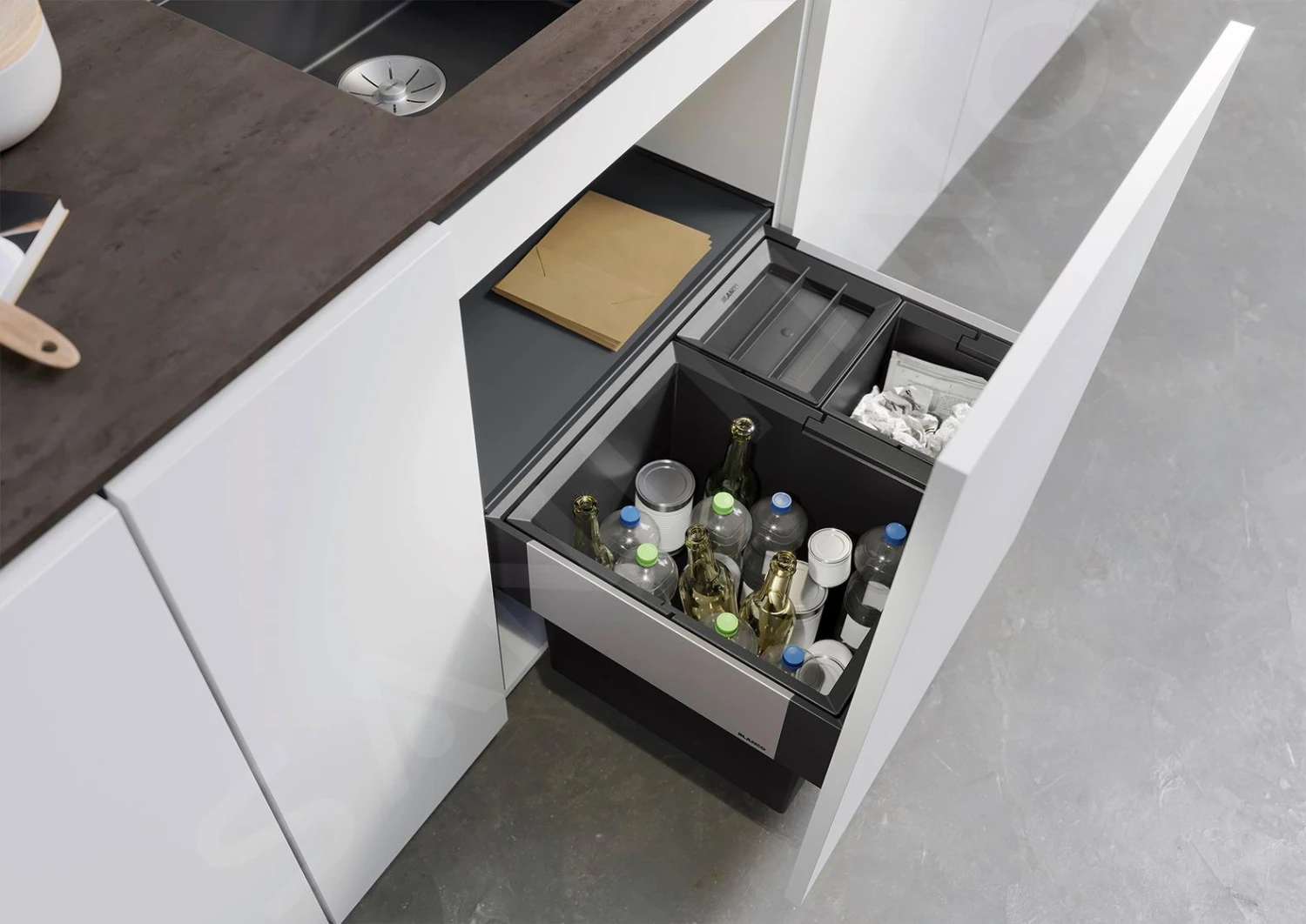 Blanco Select - Inbouw Afvalemmer, Met Scheidingswand, Inhoud 46 L 526210 5 Blanco Select - Inbouw Afvalemmer, Met Scheidingswand, Inhoud 46 L 526210 - Afbeelding 3