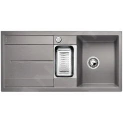 Blanco Metra 6 - Silgranit Spoelbak, 1000x500 Mm, Met Draaiknopbediening, Aluminium 513045