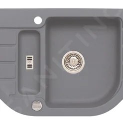 Alveus Niagara - Granieten Spoelbak 900x500 Mm, Met Draaiknopbediening, Steel 1107862