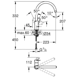 Grohe BauEdge - Keukenkraan, Chroom 31367000 -Exporteren Kraan Lux Winkel a8b0fa94c2ee14bc52f8c7c3