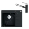 Franke Sets - Set G215, Fragraniet Spoelbak CNG 611-62 TL/2 En Keukenkraan FC 3055.901, Mat Zwart/chroom 114.0675.669 -Exporteren Kraan Lux Winkel a9ecef5a66b5d82f15c7befe