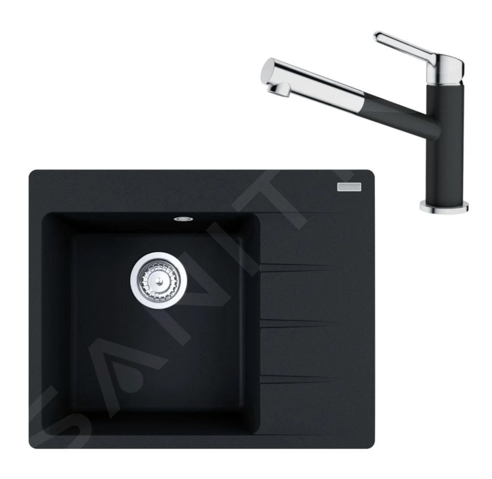 Franke Sets - Set G215, Fragraniet Spoelbak CNG 611-62 TL/2 En Keukenkraan FC 3055.901, Mat Zwart/chroom 114.0675.669 3 Franke Sets - Set G215, Fragraniet Spoelbak CNG 611-62 TL/2 En Keukenkraan FC 3055.901, Mat Zwart/chroom 114.0675.669