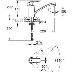 Grohe Eurosmart Cosmopolitan - Keukenkraan, Neerklapbaar Onder Raam, Chroom 31170000 7 Grohe Eurosmart Cosmopolitan - Keukenkraan, Neerklapbaar Onder Raam, Chroom 31170000 -Exporteren Kraan Lux Winkel ab4e08ae57f75674bba3f027
