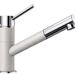 Blanco Kano S - Keukenkraan Met Uittrekbare Sproeikop, Wit/chroom 525040