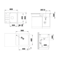 Blanco Lemis 45 - Spoelbak, 605x500 Mm, Geborsteld Rvs 525115 -Exporteren Kraan Lux Winkel af0cacaf7bb6e25e8e977914
