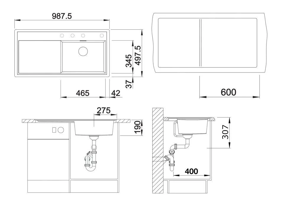 Blanco Zenar XL 6 - Silgranit Spoelbak, 988x498 Mm, Met Afvoerbediening, InFino, Zacht Wit 527191 4 Blanco Zenar XL 6 - Silgranit Spoelbak, 988x498 Mm, Met Afvoerbediening, InFino, Zacht Wit 527191 - Afbeelding 2
