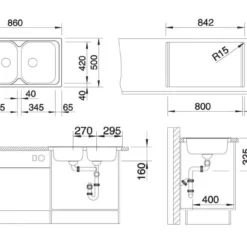 Blanco Tipo 8 - Spoelbak 860x500 Mm, Rvs 511924 -Exporteren Kraan Lux Winkel b20983db9f8789d43b15ec0b