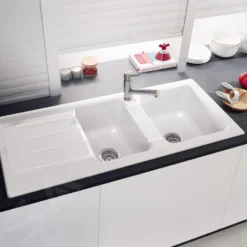 Villeroy & Boch Architectura - Keramische Spoelbak 1160x510 Mm Incl. Afvoergarnituur, CeramicPlus, Alpine Wit 338002R1 -Exporteren Kraan Lux Winkel b271b10fd26478473e251c3e