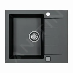 Alveus Cadit - Granieten Spoelbak 590x500 Mm, Met Draaiknopbediening, Carbon 1132021