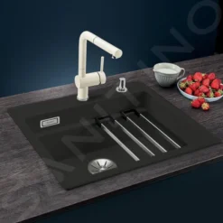 Blanco Etagon 6 - Keramische Spoelbak, 584x510 Mm, Met Draaiknopbediening En Accessoires, Zwart 525162 -Exporteren Kraan Lux Winkel b37e0e219cbfc63783c45bb5