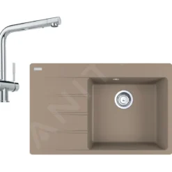 Franke Sets - Set G224, Fragraniet Spoelbak CNG 611-78 TL/7 En Keukenkraan Samoa, Cashmere/chroom 114.0650.799