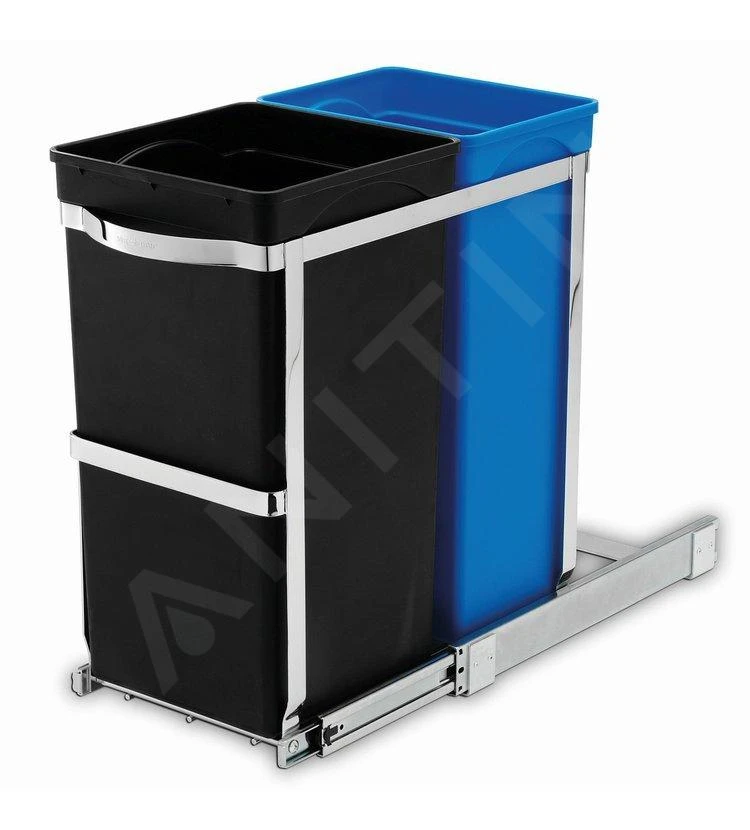 Simplehuman Afvalemmers - Uitschuifbare Recyclebak Voor Onder Het Aanrecht 20/15 L CW1016 2 Simplehuman Afvalemmers - Uitschuifbare Recyclebak Voor Onder Het Aanrecht 20/15 L CW1016