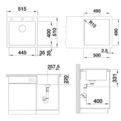 Blanco Pleon 5 - Silgranit Spoelbak, 515x510 Mm, InFino, Zacht Wit 527135 -Exporteren Kraan Lux Winkel bb8d3d51ec2802e97b4f15a2