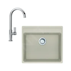 Franke Sets - Set G244, Fragraniet Spoelbak MRG 610-52 RTL En Keukenkraan FP 0408.031, Sahara/chroom 114.0675.600