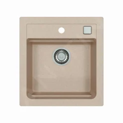 Alveus Atrox - Granieten Spoelbak 470x500 Mm, Met Draaiknopbediening, Terra 1131987