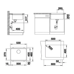 Blanco Etagon 500 - Silgranit Spoelbak, 530x460 Mm, Met Verschuifbare Rails, Zwart 525887 -Exporteren Kraan Lux Winkel c099df40b4ed416a4d6851b5