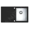 Alveus Karat - Spoelbak 860x500 Mm, Met Draaiknopbediening, Zwart Glas/rvs 1103657 -Exporteren Kraan Lux Winkel c61974112bb1c77b4e025667