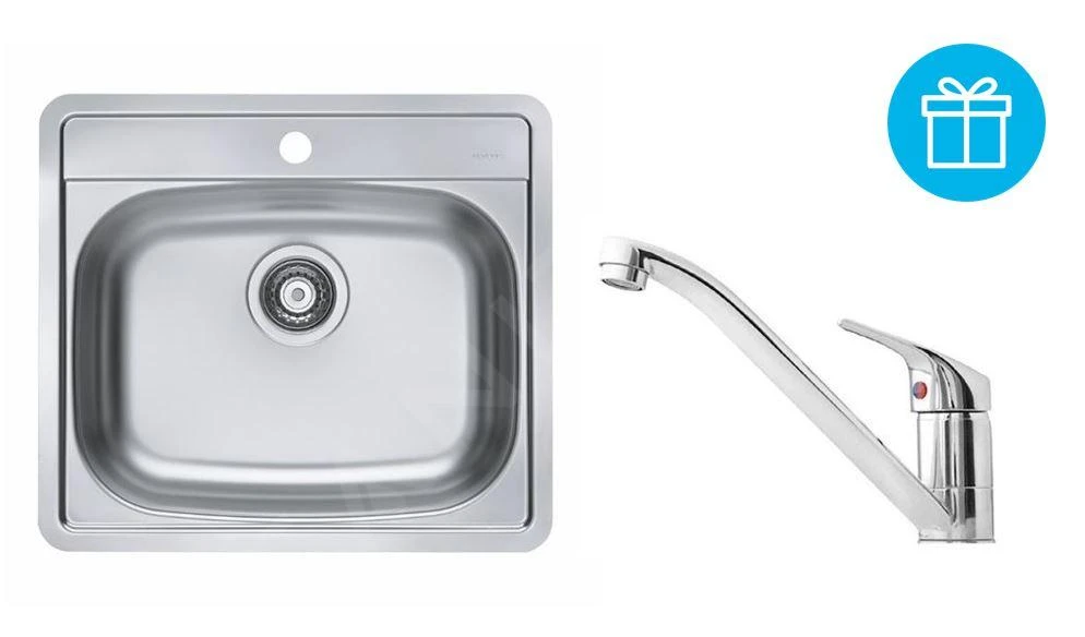 Alveus Sets - Set Spoelbak More 10, Keukenkraan Riviera + Cadeau, Chroom SETA738 3 Alveus Sets - Set Spoelbak More 10, Keukenkraan Riviera + Cadeau, Chroom SETA738