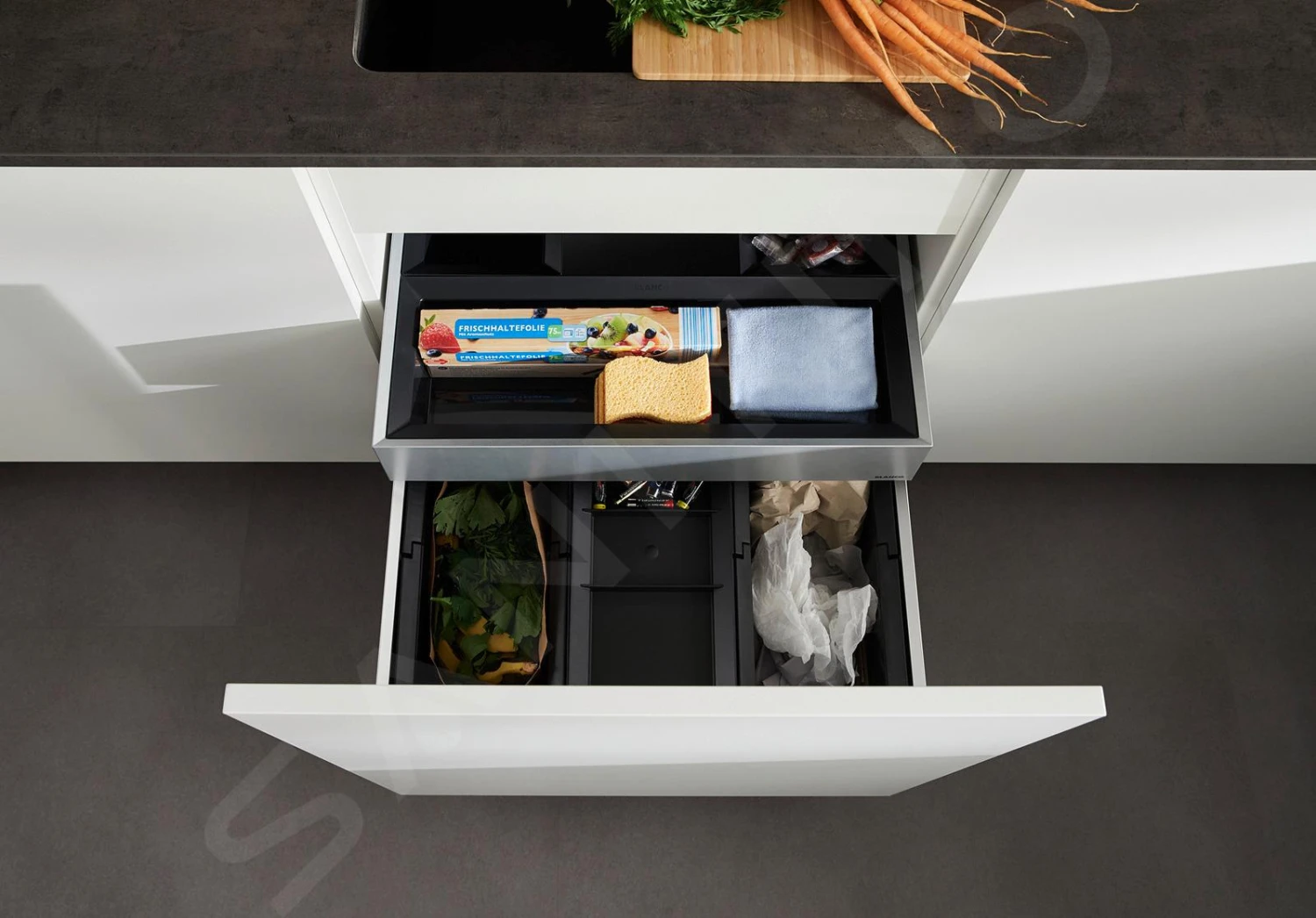 Blanco Select - Inbouw Afvalemmer, Met Scheidingswand, 45 L 526209 5 Blanco Select - Inbouw Afvalemmer, Met Scheidingswand, 45 L 526209 - Afbeelding 3