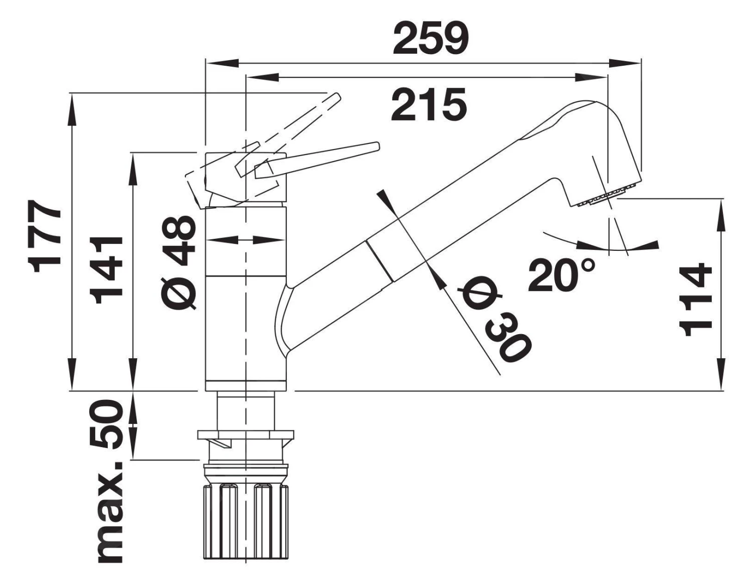 Blanco Wega S - Keukenkraan Met Uittrekbare Sproeikop, Antraciet/chroom 526420 4 Blanco Wega S - Keukenkraan Met Uittrekbare Sproeikop, Antraciet/chroom 526420 - Afbeelding 2