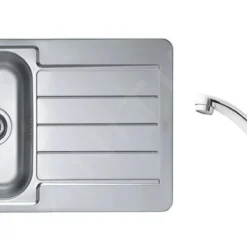 Alveus Sets - Set Spoelbak Line 80, Keukenkraan Riviera + Cadeau, Chroom SETA271