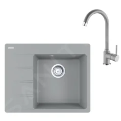 Franke Sets - Set G231, Fragraniet Spoelbak CNG 611-62 TL/7 En Keukenkraan FP 9000.084, Grijze Steen 114.0650.793